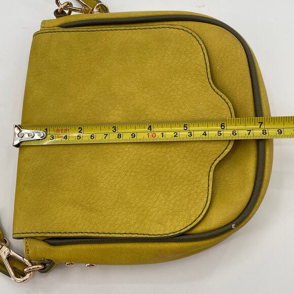 Steve Madden Mustard Yellow Leather with Tassel Crossbody Purse Bag - Picture 13 of 13